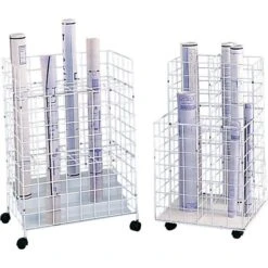 Safco Wire Mobile File Cart With Lockable Wheels, White (3088)