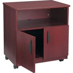 Safco® Mobile Laminate Machine Stand, Mahogany, 30 1/2"H X 28"W X 19 3/4"D