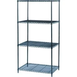 Safco Industrial 4-Shelf Wire Stand Alone, 36", Black (5288BL)