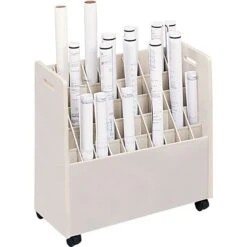 Safco® Mobile Files, For Large Roll, Tube Size: 2-3/4x2-3/4", 50 Tubes/file