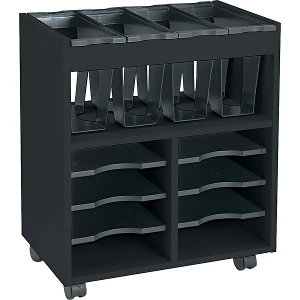 Safco 6-Shelf Particle Board Mobile File Cart With Swivel Wheels, Black (5390BL) 1 Safco 6-Shelf Particle Board Mobile File Cart With Swivel Wheels, Black (5390BL)