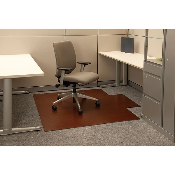 Anji Mountain Standard Bamboo Roll-Up Chairmat, Rectangular, 55"x57", Dark Cherry 5 Anji Mountain Standard Bamboo Roll-Up Chairmat, Rectangular, 55"x57", Dark Cherry - Image 5