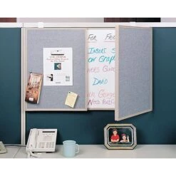 Ghent VisuALL PC Whiteboard Cabinet With Fabric Bulletin Board Exterior Doors, Gray (41302) -Prepa Furniture Shop s0244658 s7