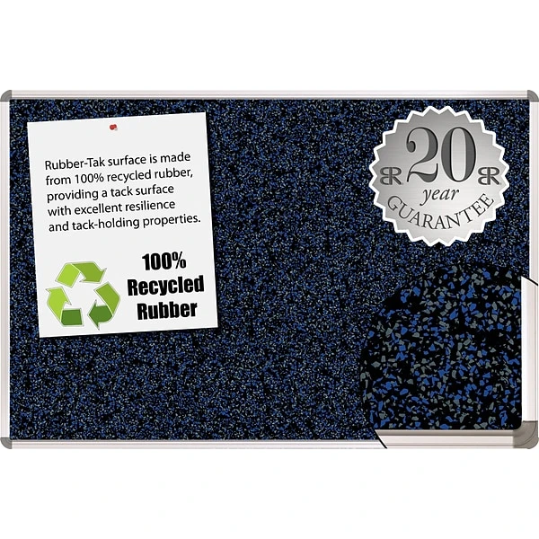Best-Rite Blue Rubber-Tak Bulletin Board, Euro Trim Frame, 4' X 3' 2 Best-Rite Blue Rubber-Tak Bulletin Board, Euro Trim Frame, 4' X 3' - Image 2