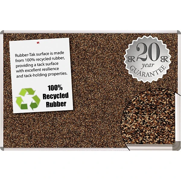 Best-Rite Tan Rubber-Tak Bulletin Boards, Euro Trim Frame, 5' X 4' 2 Best-Rite Tan Rubber-Tak Bulletin Boards, Euro Trim Frame, 5' X 4' - Image 2
