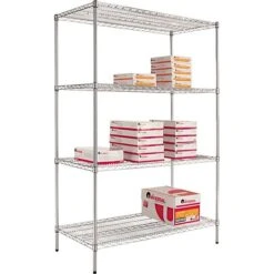 Alera® Industrial Wire Shelving Starter Set, 48Wx18"D, Silver