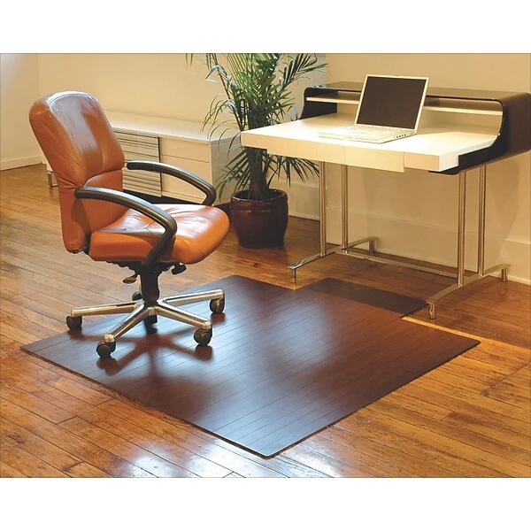 Anji Mountain Standard Bamboo Roll-Up Chairmat, Rectangular, 44"x52", Dark Cherry 1 Anji Mountain Standard Bamboo Roll-Up Chairmat, Rectangular, 44"x52", Dark Cherry