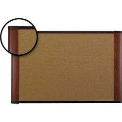 3M™ Widescreen Cork Board, Mahogany Frame, 72" X 48" (C7248MY)