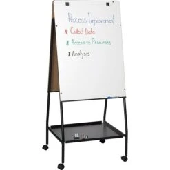 Wheasel Easel Adjustable Melamine Dry-Erase Board, 65H X 28-3/4W X 27"D, White