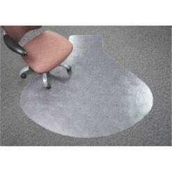 Deflect-O SuperMat Beveled 60'' X 66'' Chair Mat For Firm Commercial Carpets, Vinyl Clear (CM14003K)