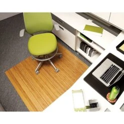 Anji Mountain Standard Bamboo Roll-Up Chairmat, Rectangular, 48"x52", Natural