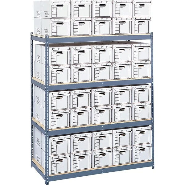 Safco 4-Shelves Steel Pack Archival Shelving, 69", Gray (5260) 1 Safco 4-Shelves Steel Pack Archival Shelving, 69", Gray (5260)