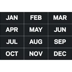 MasterVision Calendar Magnetic Tape, Black/White, Months Of The Year, 12/Pk (FM1108)