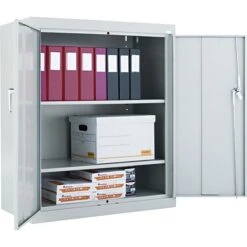 Alera® Steel Storage Cabinet; Assembled, 42Hx36Wx18D", Light Gray