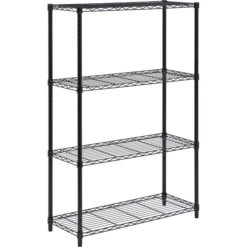 Honey Can Do 4-Tier 250lb. Capacity Shelving Unit, Black (SHF-01908)