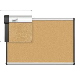 Quill Brand® Cork Bulletin Board, Aluminum Frame, 3'W X 2'H (23679-CC)