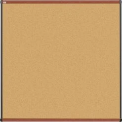 Quill Brand® Durable Cork Bulletin Board, Cherry Finish Frame, 4'W X 4'H (23686-CC)