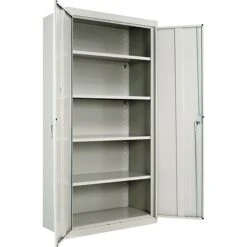 Alera® Steel Storage Cabinet, Assembled, 72Hx36Wx18D", Light Gray
