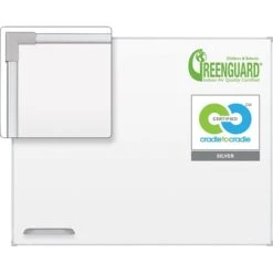 Best-Rite Ultra Trim Magnetic Dry-Erase Board, Silver Frame, 5' X 3'