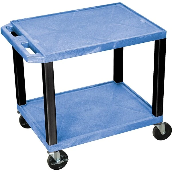 H Wilson® 26"(H) 2 Shelves Tuffy AV Carts W/Electrical Attachment, Blue 1 H Wilson® 26"(H) 2 Shelves Tuffy AV Carts W/Electrical Attachment, Blue