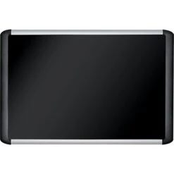 MasterVision Black Fabric Bulletin Board, Aluminum Frame, 48Hx72"W