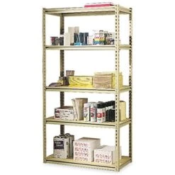 Tennsco Commercial Shelving Unit, Supports 1,000 Lbs. Per Shelf, Sand, 72"H X 36"W X 18 1/2"D