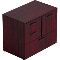 GIS Superior Laminate Mixed Storage Unit With Lock, American Mahogany, 36Wx22Dx29.5H