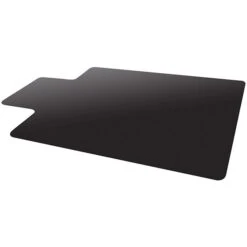 Deflect-O Blackmat 45'' X 53'' Studded Chair Mat With Wide Lip, Black Vinyl (CM11232BLKCOM)