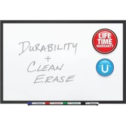 Quartet Premium DuraMax Porcelain Dry-Erase Whiteboard, Aluminum Frame, 3' X 2' (2543B)