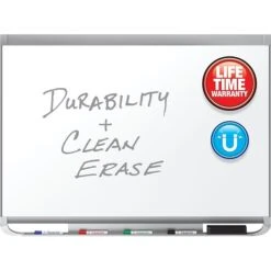 Quartet DuraMax Porcelain Dry-Erase Whiteboard, Graphite Frame, 4' X 3' (P554GP2)