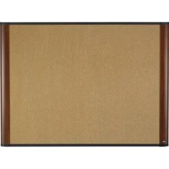 3M™ Widescreen Cork Board, Mahogany Frame, 36" X 24"