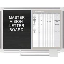 MasterVision In-Out And Notice Board, Silver Frame, 18"H X 24"W (GA0287830)