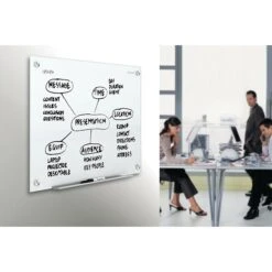 Quartet® Infinity™ Glass Magnetic Marker Board, White, Frameless, 2'W X 1 1/2'H (G2418W) -Prepa Furniture Shop s0834766 s7