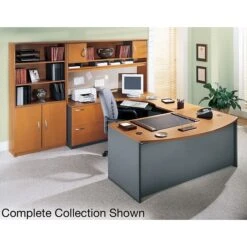 Bush Business Furniture Corsa Collection In Natural Cherry Finish; Half-Height Door Kit, Ready To Assemble