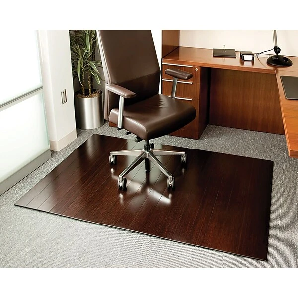 Anji Mountain Deluxe Roll-Up 48''x72'' Bamboo Chair Mat For Hard Floor, Rectangular, Dark Cherry (AMB24015W) 2 Anji Mountain Deluxe Roll-Up 48''x72'' Bamboo Chair Mat For Hard Floor, Rectangular, Dark Cherry (AMB24015W) - Image 2