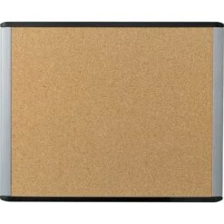 U Brands MOD Cork Bulletin Board, Black And Gray Frame, 20" X 16" (390U00-01)