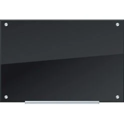 U Brands Black Glass Dry Erase Board, Frameless, 35" X 23" (170U00-01)