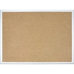 U Brands Cork Bulletin Board, 35" X 23", Silver Aluminum Frame