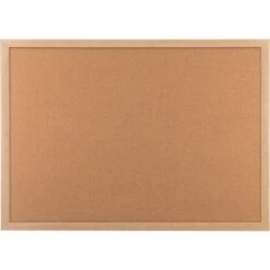 U Brands Cork Bulletin Board, Oak Finish Frame, 35" X 23" (266U00-01)