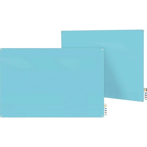 Ghent® Harmony Magnetic Glass Markerboard With Round Corner, Blue, 2' X 3' (HMYRM23BE) 2 Ghent® Harmony Magnetic Glass Markerboard With Round Corner, Blue, 2' X 3' (HMYRM23BE) - Image 2