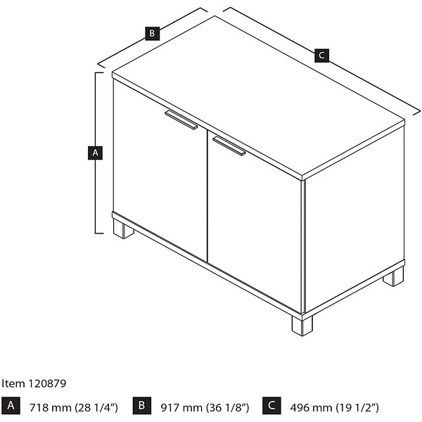 Bestar® Pro-Linea 28" Laminate 2-Door Storage Unit, Bark Grey (120879-47) 2 Bestar® Pro-Linea 28" Laminate 2-Door Storage Unit, Bark Grey (120879-47) - Image 2