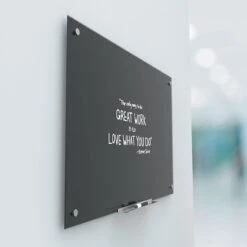 U Brands Black Glass Dry Erase Board, Frameless, 47" X 35" (171U00-01)