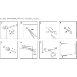 U Brands Glass Dry Erase Board, 70" X 35", Black Surface, Frameless (173U00-01) -Prepa Furniture Shop s1077552 s7