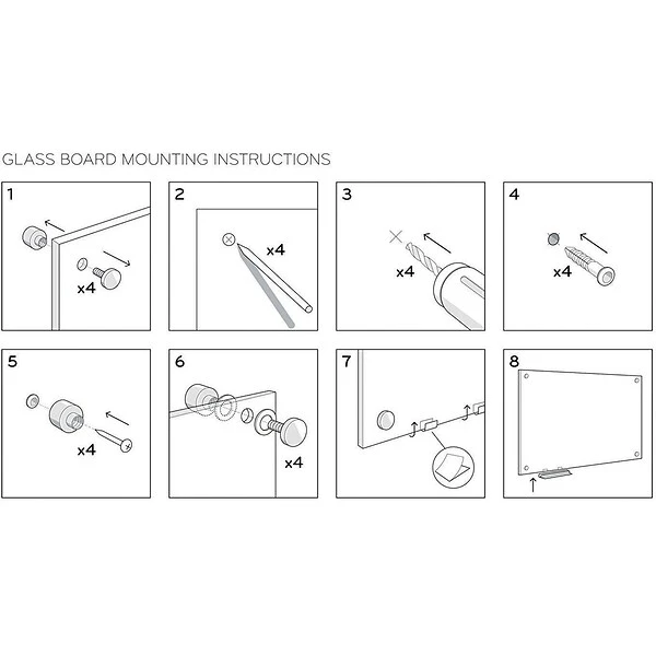 U Brands Black Glass Dry Erase Board, Frameless, 47" X 35" (171U00-01) 7 U Brands Black Glass Dry Erase Board, Frameless, 47" X 35" (171U00-01) - Image 7