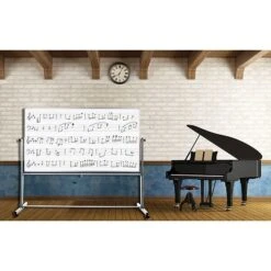 Luxor Mobile Double Sided Music Dry-Erase Whiteboard, 72" X 48" (MB7248MM)