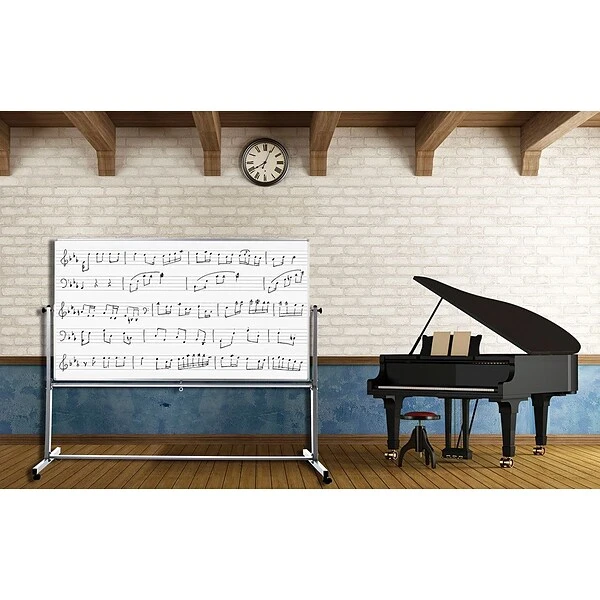 Luxor Mobile Double Sided Music Dry-Erase Whiteboard, 72" X 48" (MB7248MM) 1 Luxor Mobile Double Sided Music Dry-Erase Whiteboard, 72" X 48" (MB7248MM)