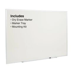 Quill Brand® Standard Durable Melamine Dry-Erase Whiteboard, Aluminum Frame, 6'W X 4'H (28325-CC)