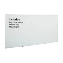 Quill Brand® Standard Durable Magnetic Steel Whiteboard, Aluminum Finish Frame, 8'W X 4'H (52476/28696)