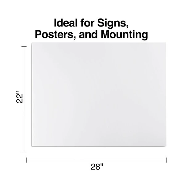Staples Poster Boards, 10-Pack, White, 22" X 28" (MMK04500S) 3 Staples Poster Boards, 10-Pack, White, 22" X 28" (MMK04500S) - Image 3