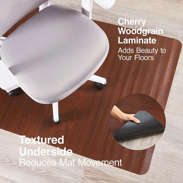 Quill Brand® Cherry Laminate Chairmat, For Hard Floors, No Lip, Rectangular, 36" X 48" 2 Quill Brand® Cherry Laminate Chairmat, For Hard Floors, No Lip, Rectangular, 36" X 48" - Image 2
